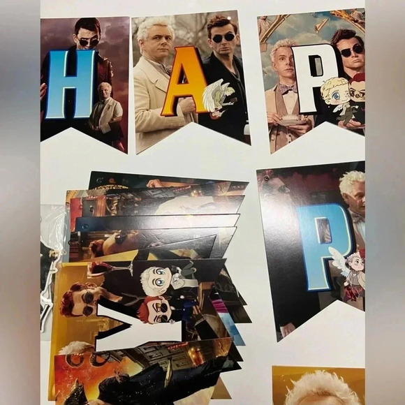 Good Omens - Happy Birthday Banner, Cake  Topper & Cupcake Toppers 🎉 - Picture 9 of 14